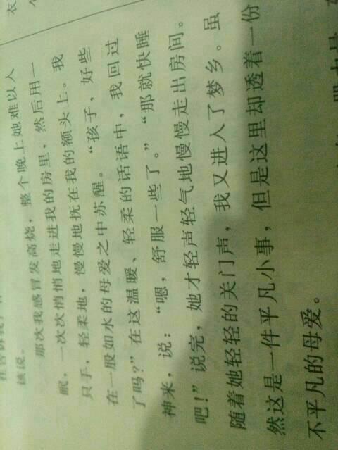 赞美母爱的段落