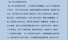 高中生学生自我评价