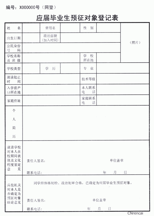 大学毕业生注册表格自我证明样本论文