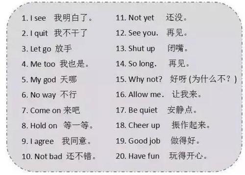 用英语口语练习句子