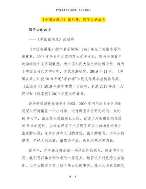 看完梁庄的中国