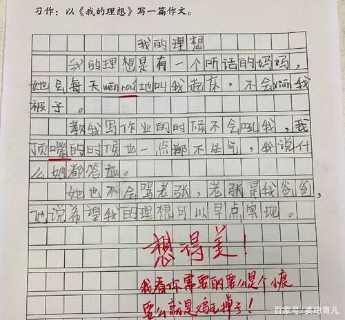 小学生组成我的理想