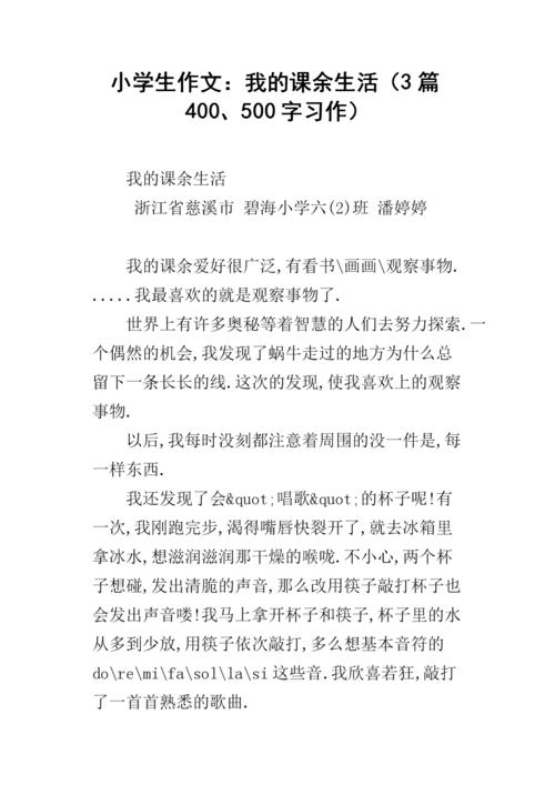 我课外生活构成的500个字