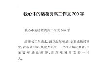 我眼中的诸葛亮作文