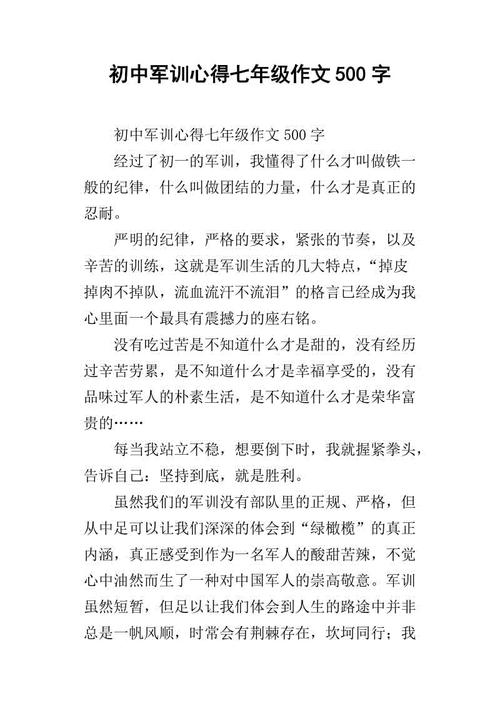 军训思想500字