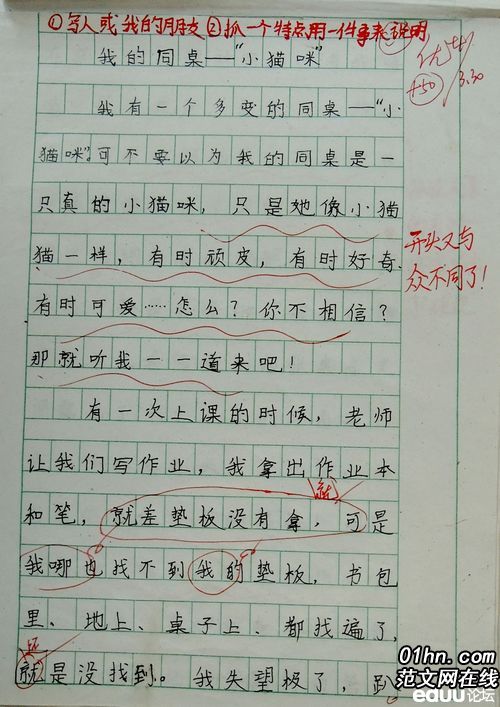 我同学的小学作文600字
