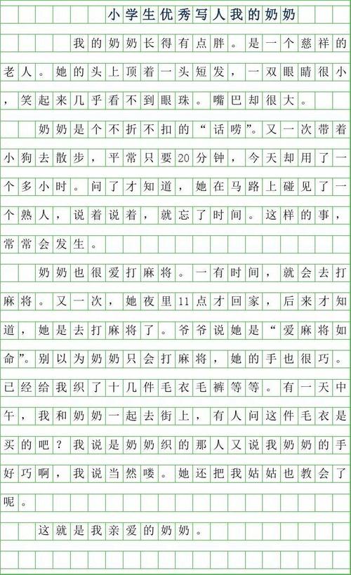 我奶奶作文300字