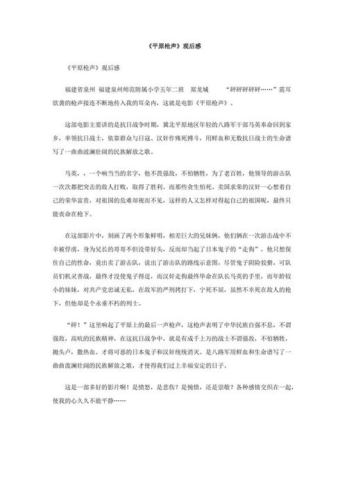 看完普通枪声后