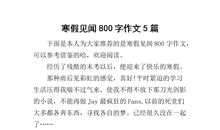 寒假见闻400字