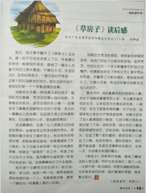 阅读草屋的第9章之后