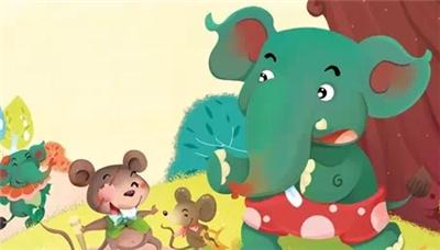 可爱的大象小学学生组成