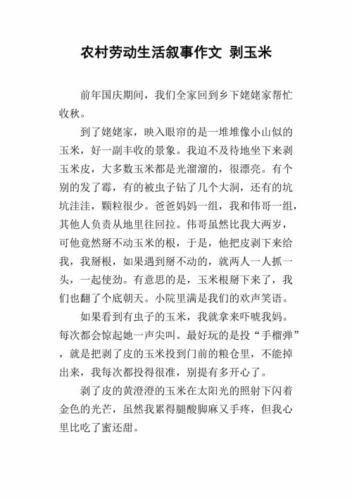 农村生活构成600字