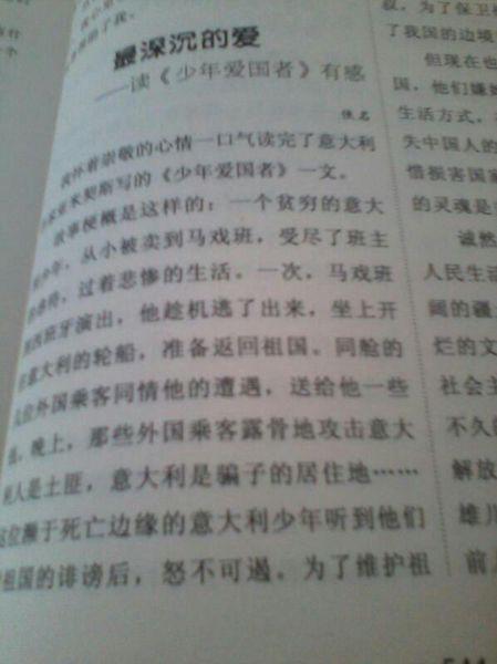 小学生阅读爱国书后的感受