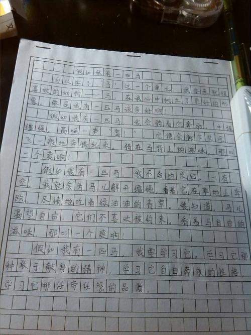 假设我有一匹马的200个字组成