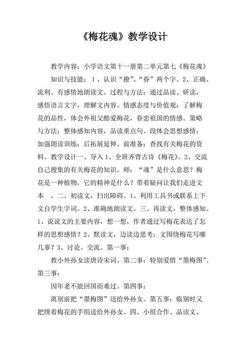 梅花的灵魂读完200字