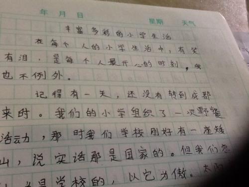 每周日记500字