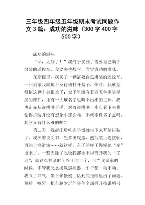 成功的滋味400字