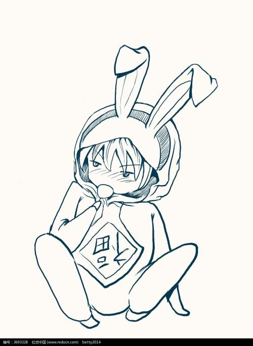 兔子耳朵的女孩