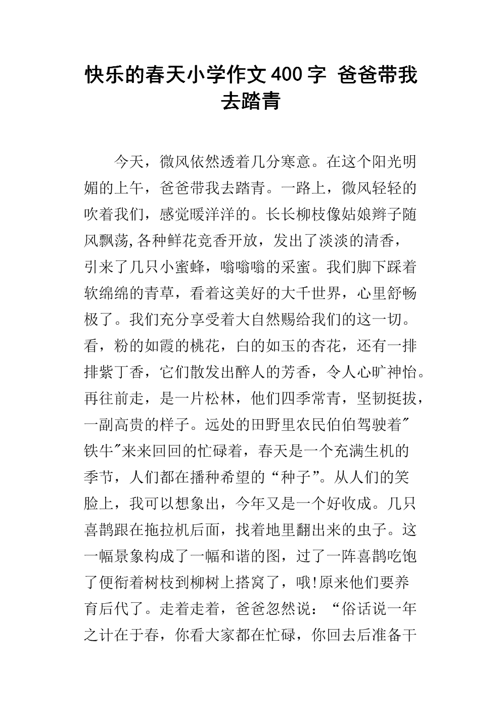 爸爸的手作文400字