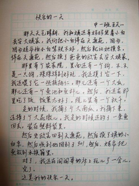 快乐的一天作文50个字