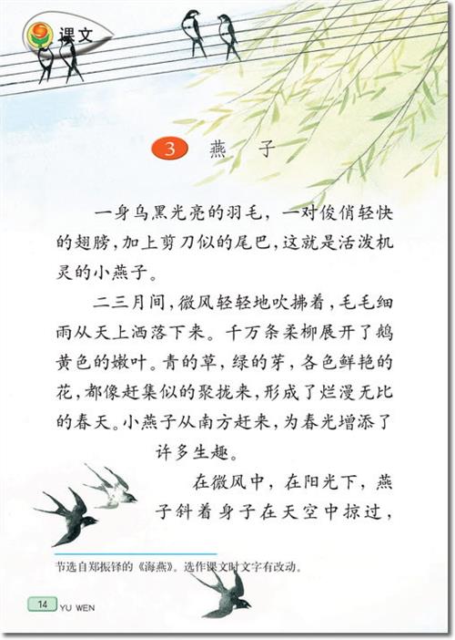 描述燕子的成分