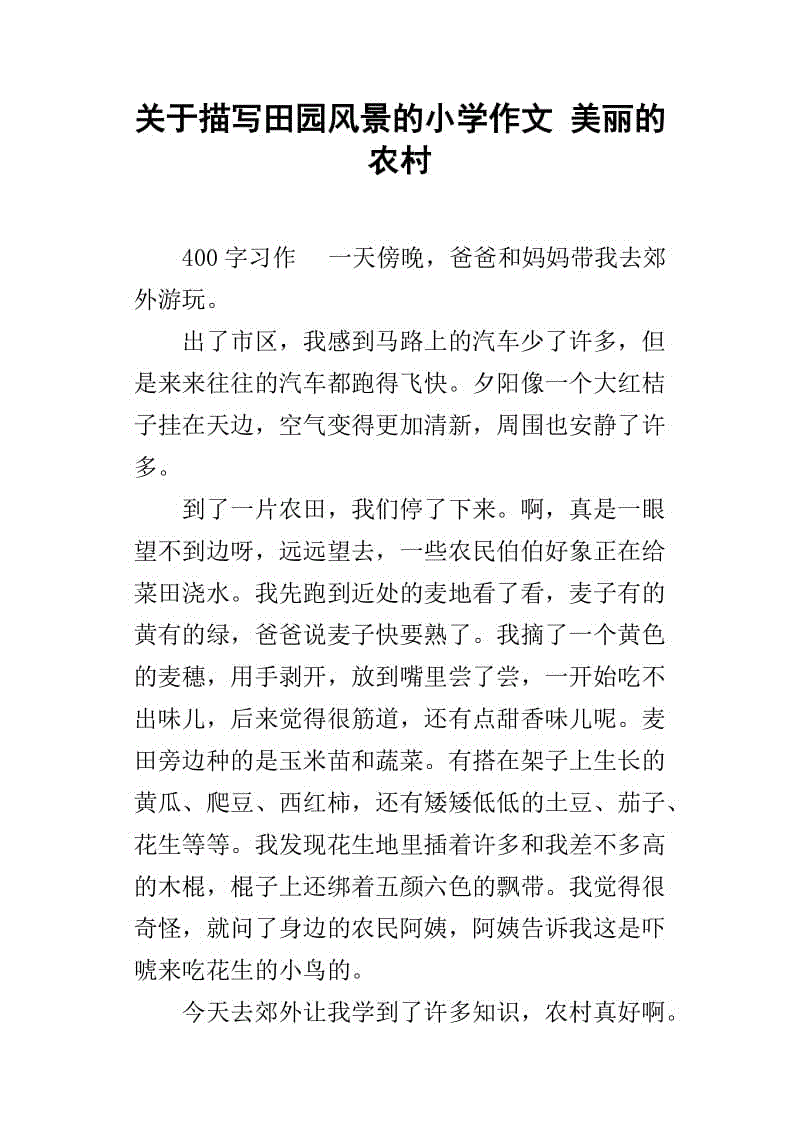 农村美女组成400字