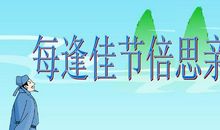 每逢佳节倍思亲读后感