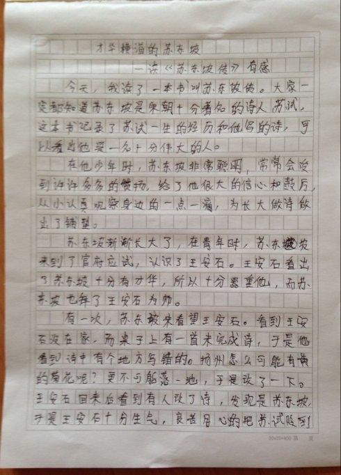 苏东坡读1000字