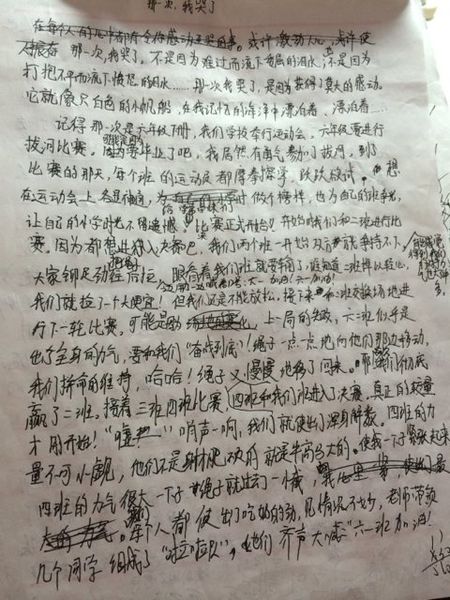 那时我哭了,写了600个字