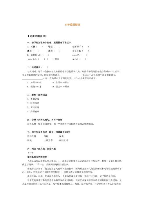 年轻的爱因斯坦读后的思想