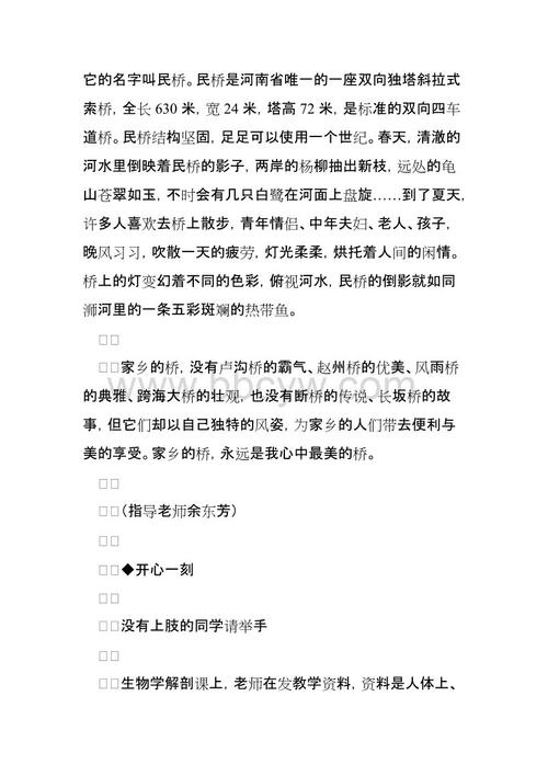 家乡桥组成600字