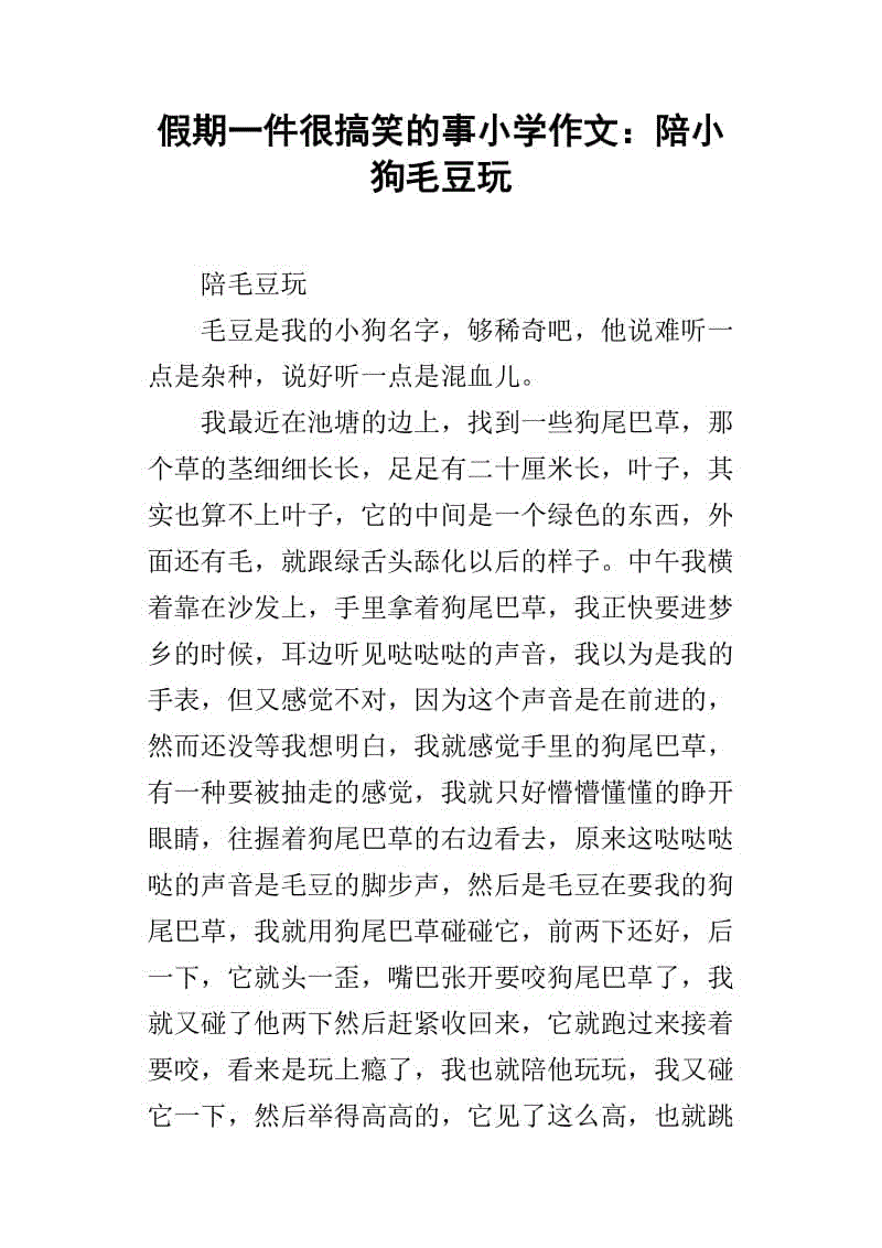 假期一件事500字组成
