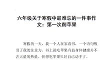 六年级作文难忘的第一次