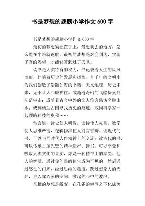 梦想作文600单词初中