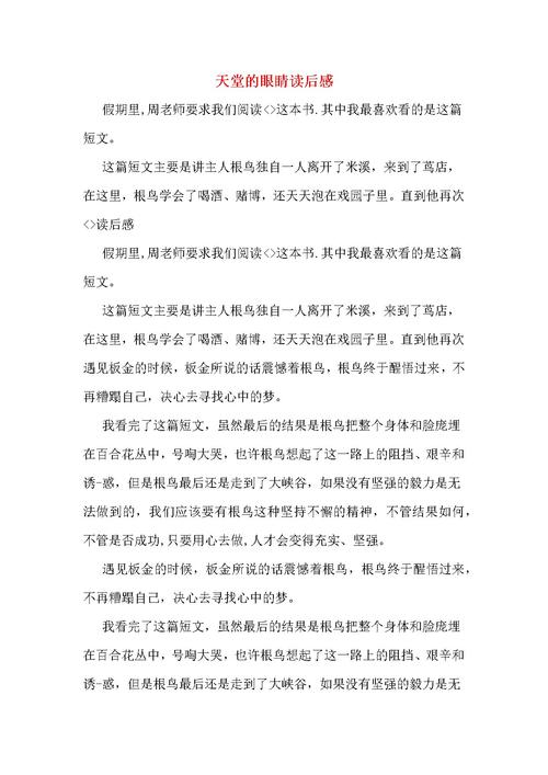 看完天堂的眼睛