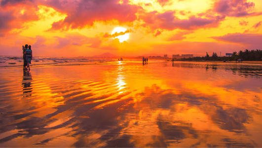 一句话描述冬天的日落