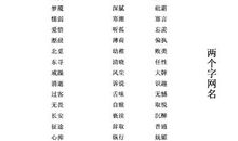 男生两个字网名